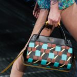 Prada Black/Turquoise Printed Top Handle Bag - Spring 2017