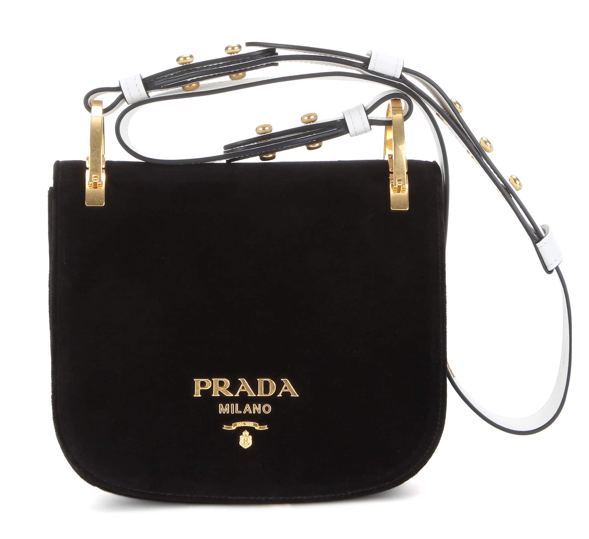 Prada Pionnière Velvet Shoulder Bag