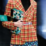 Prada Turquoise Multicolor Floral Printed Clutch Bag - Spring 2017