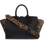 Saint Laurent Zebra Printed Downtown Cabas Bag