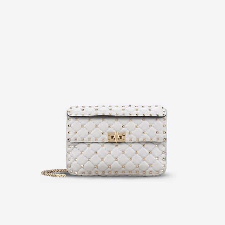 valentino rockstud spike bag silver