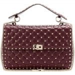 Valentino Maroon Rockstud Spike Bag