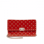 Valentino Red Suede Rockstud Spike Mini Bag