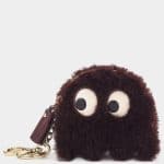 Anya Hindmarch Burgundy Shearling Ghost Coin Purse