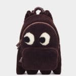 Anya Hindmarch Burgundy Shearling Ghost Mini Backpack Bag