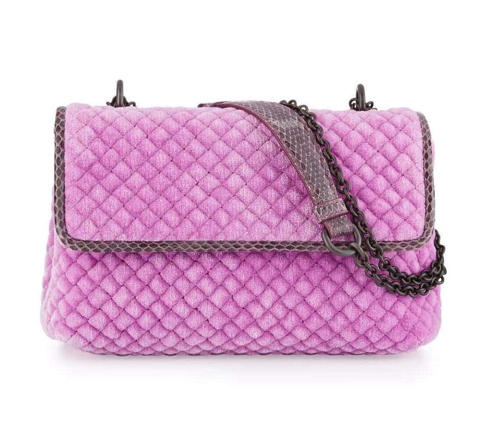 Bottega Veneta Olimpia Medium Intrecciato Quilted Velvet Shoulder Bag