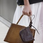 Celine Brown Crocodile Top Handle Bag with Mini Crocodile Pouch - Spring 2017