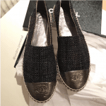 Chanel Black/Silver Tweed/Leather Espadrilles 2