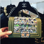 Chanel Green Multicolor Tweed Boy Bag