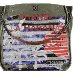 Chanel Khaki Toile Sequined Tote Bag