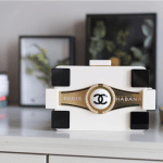 Chanel White/Black Paris Habana Lego Clutch Bag