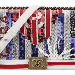 Chanel White/Red/Purple Sequined Boy Bag