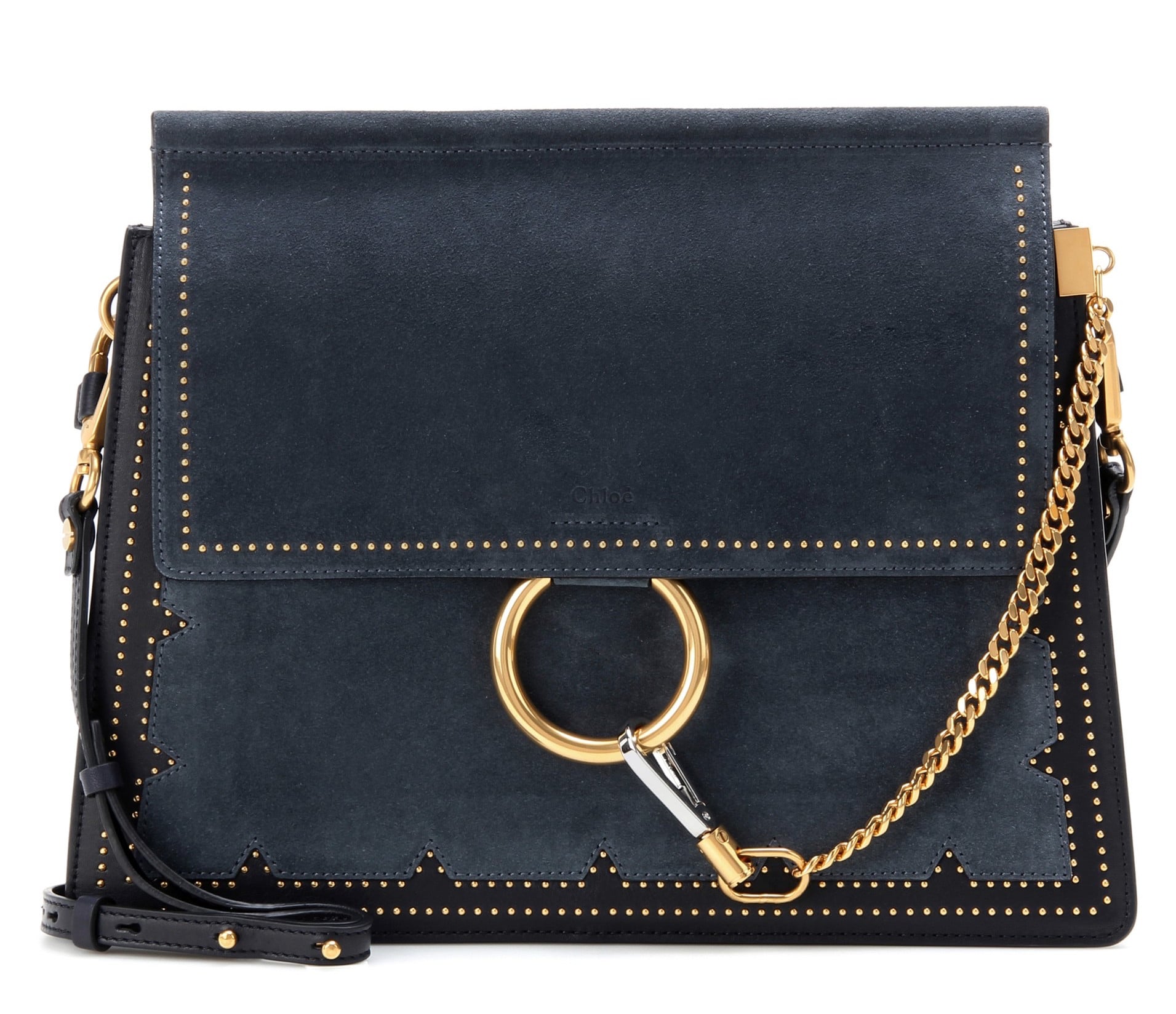 Chloe Faye Leather And Suede Shoulder Bag