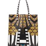 Givenchy Black Multicolor Wings & Stripes Canvas Medium Tote Bag