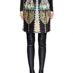 Givenchy Crazy Cleopatra Print Plisse Pleated Georgette Skirt