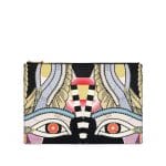 Givenchy Multicolor Egyptian Eyes Print Large Flat Pouch Bag