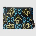 Gucci Black GucciGhost Print Messenger Bag