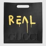 Gucci Black/Yellow GucciGhost Leather Tote Large Bag
