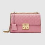 Gucci Candy Pink Signature Padlock Medium Shoulder Bag