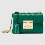 Gucci Emerald Green Signature Padlock Small Shoulder Bag