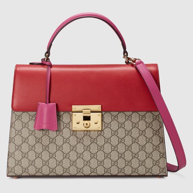 red and pink gucci bag