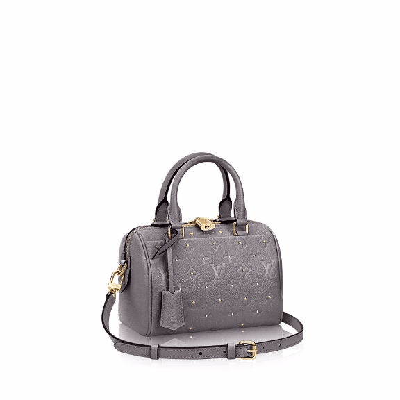 Louis Vuitton Gris Silver Studded Monogram Empreinte Speedy 20 Bag