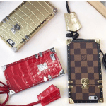 Louis Vuitton Red/Gold Crocodile and Damier Ebene Petite Malle iPhone Cases