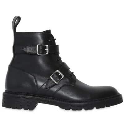 Saint Laurent Army Double Buckle Leather Boots