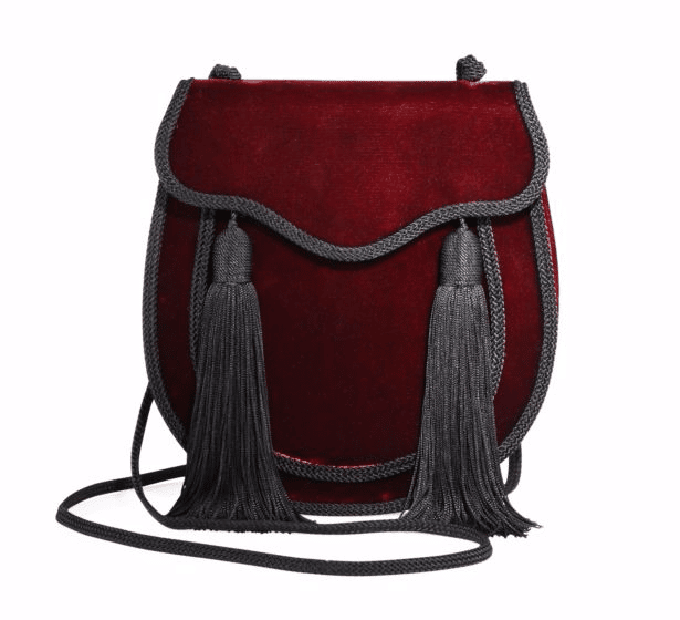 Saint Laurent Opium 2 Tassel-Trim Velvet Crossbody Bag