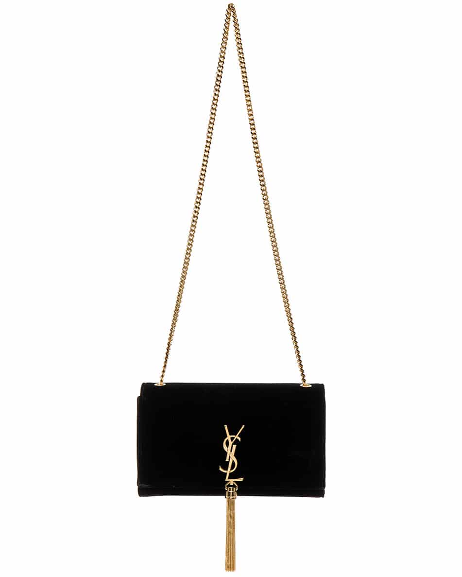 Saint Laurent Velvet Monogram Chain Bag