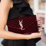 Saint Laurent Velvet Monogram Clutch Bag