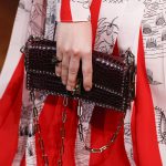 Valentino Burgundy Crocodile Studded Flap Bag - Spring 2017