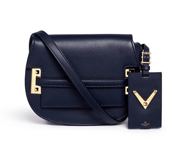 Valentino My Rockstud Small Crossbody Leather Saddle Bag