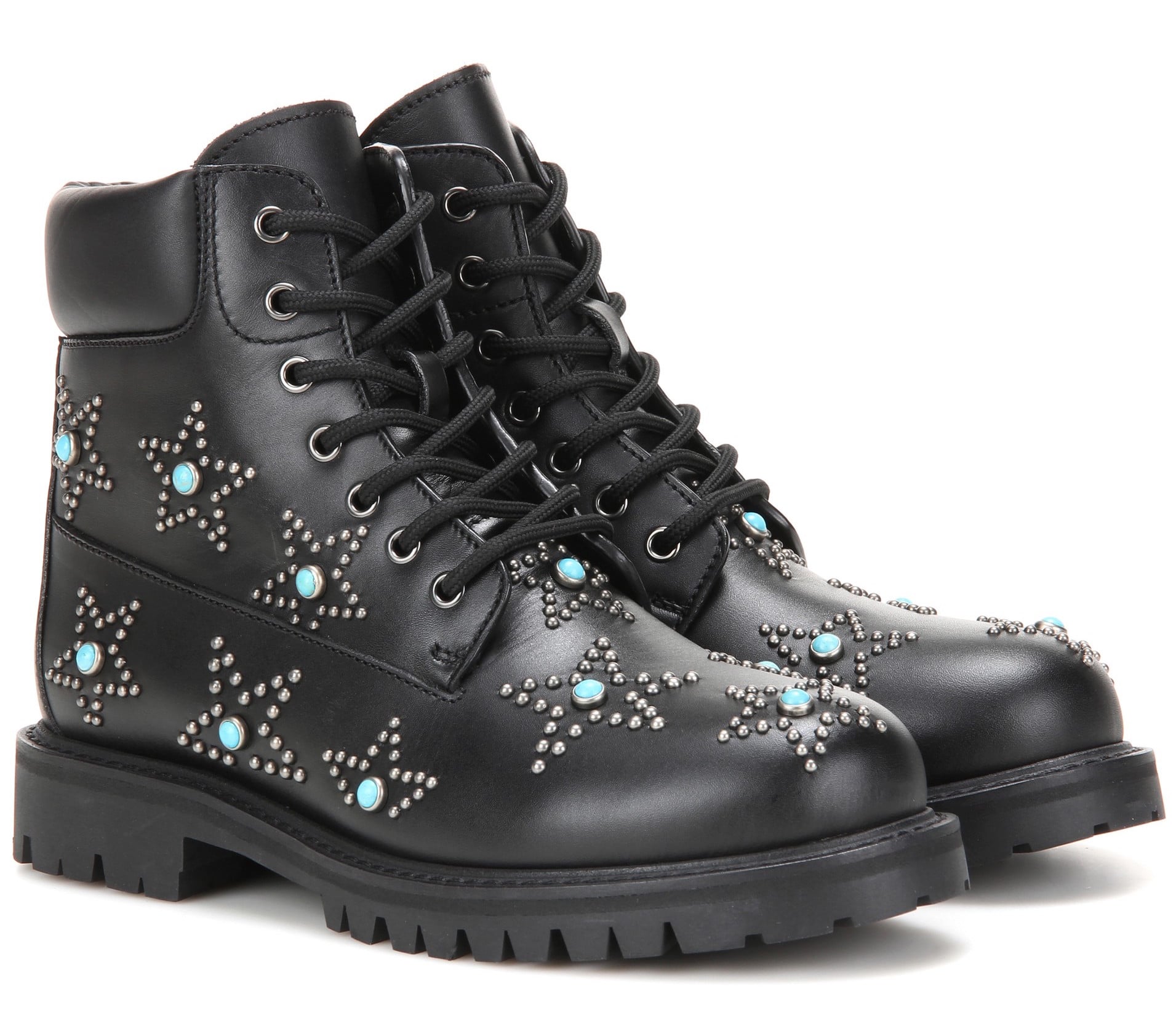 Valentino Starstudded Leather Ankle Boots