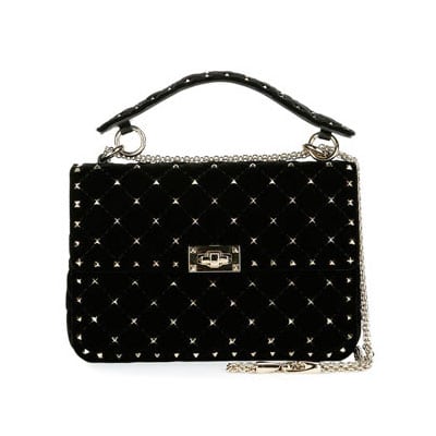 Valentino Velvet Rockstud Spike Medium Shoulder Bag