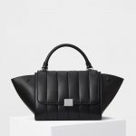 Celine Black Lambskin Quilted Small Trapeze Bag
