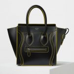Celine Black Satin Calfskin Micro Debossed Luggage Bag