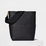 Celine Black Soft Grained Calfskin Sangle Shoulder Bag