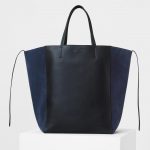 Celine Black/Navy Smooth Calfskin/Suede Large Cabas Phantom Bag