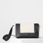 Celine Black/White Smooth Calfskin/Textile Medium Frame Shoulder Bag