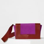 Celine Burnt Red/Magenta Supersoft Calfskin/Suede Medium Frame Shoulder Bag