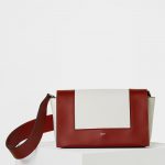 Celine Burnt Red/White Smooth Calfskin Medium Frame Shoulder Bag