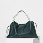 Celine Dark Green Large Sloutchy Tote Bag