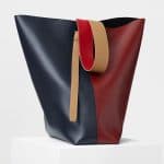 Celine Dark Ruby/Navy Shiny Smooth Calfskin Oversized Twisted Cabas Bag