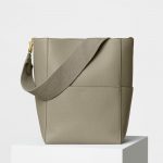 Celine Khaki Soft Grained Calfskin Sangle Shoulder Bag