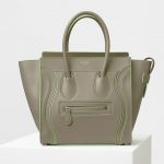 Celine Light Khaki Satin Calfskin Micro Debossed Luggage Bag