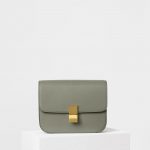 Celine Light Khaki Shiny Goatskin Medium Classic Box Bag