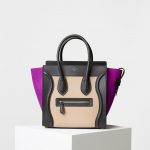 Celine Magenta Multicolor Baby Grained Calfskin/Nubuck Nano Luggage Bag