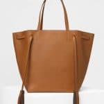 Celine Tan Natural Calfskin Medium Cabas Phantom with Tassels Bag