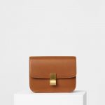 Celine Tan Natural Calfskin Medium Classic Box Bag
